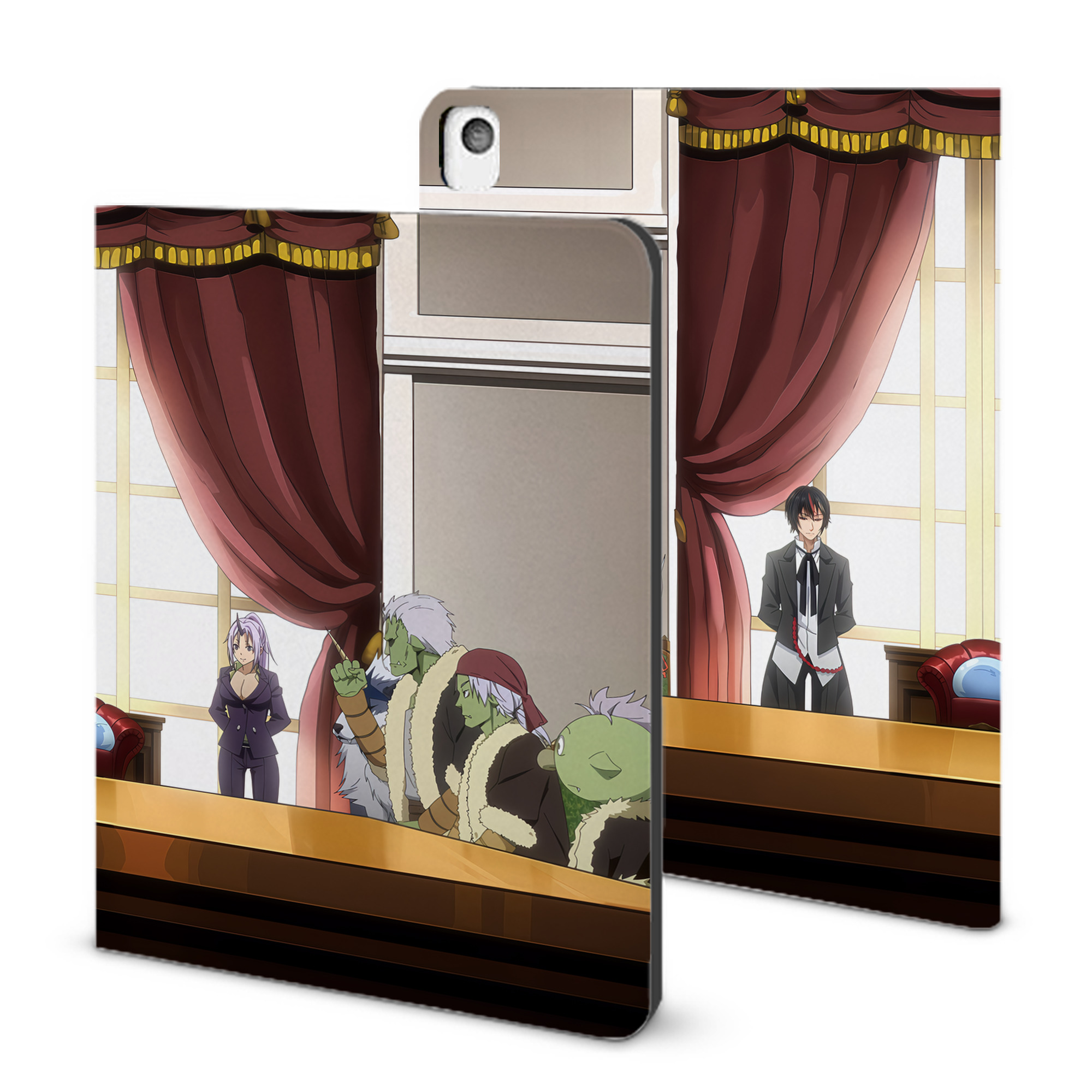 （画像用） 転スラ Regarding Reincarnated to Slime IPadケース ペンホルダー付き ブックスタイルデザイン